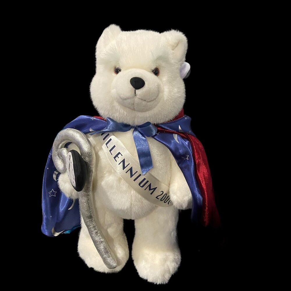 Vintage 1999 Plush Creations White Bear Millennium‎ 2000